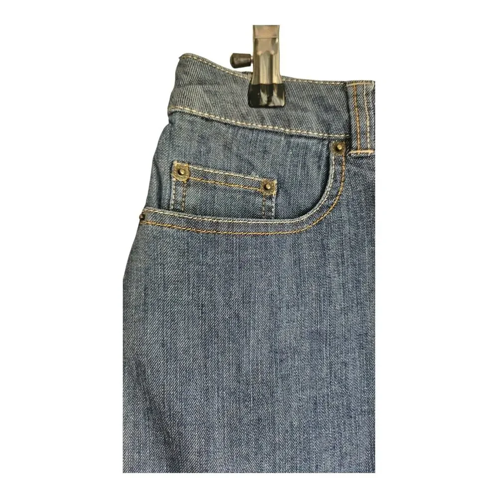 Croft & Barrow Skort Size 8 Jean Denim Stretch Pockets Med Wash